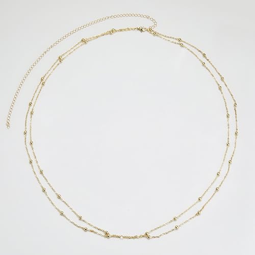 Belly Waist Chain Beads Layered Belly Chains Gold Plated Sexy Bikini Body Chain Adjustable Jewelry for Women - style: A-circle