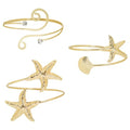 AIBFRID 3 Pcs Arm Cuff Jewelry for Women Adjustable Arm Cuff Bangle Band Armlet Upper Arm Cuff Bracelet - color: Beach Party