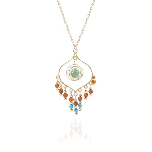 Bohemian Long Tassel Turquoise Beads Water Drop Dangle Earrings For Women Vintage Sbb Copper Coil Necklace Mujer Exaggerated Earring - color: Style 4