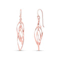 MILLA Teardrop Earrings - Designer Silver Statement Earrings or Gold Dangle Earrings for Women Trendy Upscale Dangly Earrings - color: Linear Swirl / Rose Gold Plated