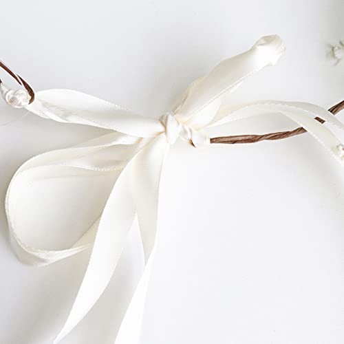 Vivivalue Fairy Flower Crown Floral Headband Elf Headpiece for Women Princess Halloween Cosplay Renaissance Wedding Party Bridal Photoshoot Orange - color: H