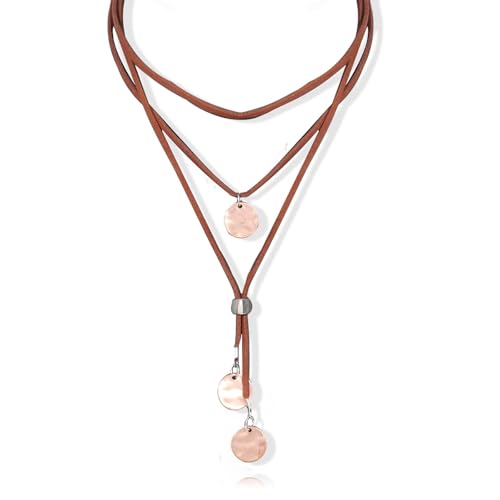 Boho Outfits for Women Boho Necklaces Country Concert Outfits Nashville Western Jewelry Choker Necklaces Long Leather Necklace Western Dress Jewelry Country Cowgirl Accessories Gifts - color: D：Brown Choker Necklace