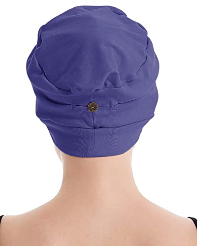 osvyo Cotton Chemo Turbans for Women Cancer Hairloss hat - Cotton Lightweight Headwear Sealed Packaging - color: Cotton Denim Blue