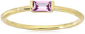Amazon Essentials 18K Yellow Gold Plated Sterling Silver Cubic Zirconia Fashion Stackable Ring - color: Alexandrite Purple,June, size: 7