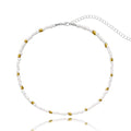 Tgirls Boho Choker Necklace Chain Rice Beaded Necklaces Seed Bead Necklace Accessory for Women - color: White Gold
