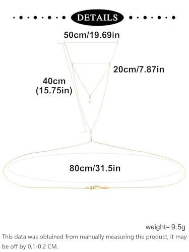 MODRSA Gold Body Chain Jewelry for Women Back Necklace for Backless Dress Backdrop Pearl Rhinestone Belly Chain Waist Chains Bra Chains Lingerie Summer Bikini Bodychain Trendy Sexy Stomach Jewelry - color: B2- Back Jewelry -Pearl only gold