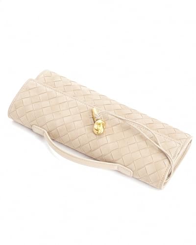 NEWBELLA Handwoven Women's Clutch Purse, Crossbody Bag with Adjustable Strap for Evening & Casual Use - color: Matted Apricot