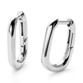 Ana Luisa Rectangle Hoop Earrings - Sterling Silver Base With 14K Gold & Silver Rhodium Plating - Chic, Dainty Mixed Metal Huggie Hoops - Hypoallergenic, Tarnish-Free, and Water-Resistant Hoops - color: Mini - Silver