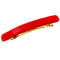French Amie Rectangular Handmade Small Hair Barrette 2 1/4 Inch with Metal Clasp, Cellulose Acetate Hair Clip Grip for Women & Girls, Strong Hold for Fine Hair, Bangs, and Half-Up Styling (Red) - color: Red