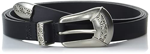 Lucky Brand Women's Western Leather Belt | Classic | Fashion | Vintage | Buffalo Leather | Western-Inspired - color: Western Buckle - Black, size: X-Large