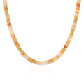 KissYan Boho Beaded Choker Necklace for Women, Gemstone Choker Natural Stone Freshwater Pearl Surfer Necklaces 14K Gold Plated Summer Beach Handmade Jewelry - color: O-Light Orange