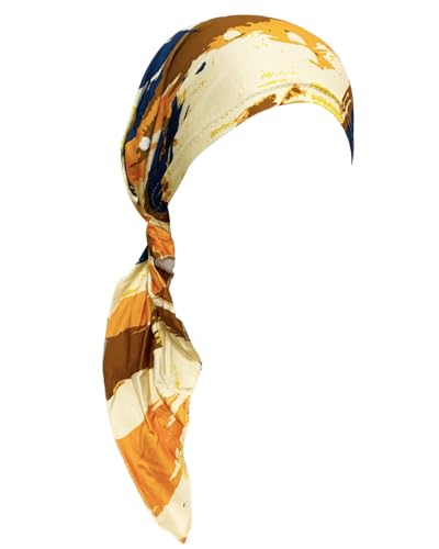 Chemo Headwear for Women Pre-Tied Head Scarf Headwraps Soft Turbans Cancer Hats Chemo Beanie Coverings Scarves - color: Khaki Pattern