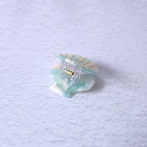 Shell Claw Clip,Acetate Hair Clips,Small Hair Clips for Women,Cyan - color: Cyan