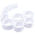 WBRWP 20/28pcs Ear Stretching kit Set: Hollow Hard/Soft Silicone Plugs and Tunnels Ear Expander Gauges Stretcher Body Piercing Jewelry - style: 20pcs Thick/White