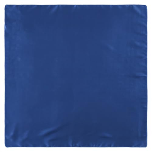 QBSM Womens 23.6 inch Satin Silk Feeling Formal Square Neck Scarf Head Hair Wraps Kerchief - color: Blue