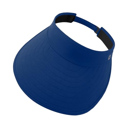 WANDER Sun Visor Hats for Women Wide Brim UV Protection Adjustable Large Golf Beach Cap Packable Travel Sport Visor - color: Royal Blue