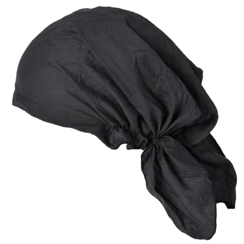 CHARM Pirate Bandana Head Scarf - Balding Hair Cap Headwrap Hat Chemo - color: Black