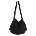 KlaOYer Canvas Messenger Bag Large Hobo Bag Crossbody Shoulder Bag Tote Bag with Pocket for Women and Men - color: Black 2