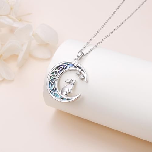 925 Sterling Silver Animal Necklaces Lion/Cat/Phoenix/Bunny/Koalas Necklace Adjustable Chain Animal Lover Pendant Jewelry for Women Men - style: Rabbit