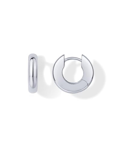 PAVOI 14K Gold Plated Chunky Huggies Earrings for Women - 925 Sterling Silver Posts Small Gold Huggie Hoop Earrings - Ultra Thick Hoops Trendy Jewelry - style: Chunky