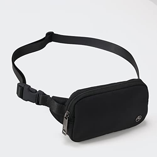 Pander Mini Belt Bag – Ultra Compact, Fits 6.7” Phone, Lipstick, Earbuds, Essentials, Small Crossbody Waist Purse, Black Onyx - color: Black Onyx