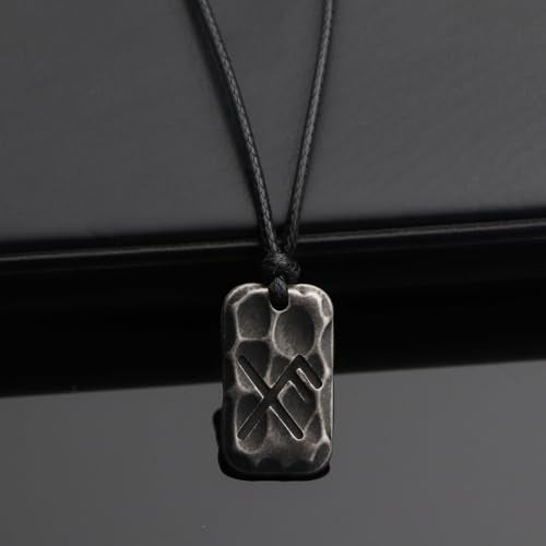 Ankiyabe Stainless Steel Norse Viking Rune Pendant with Adjustable Braided Rope Good Luck/Love/Strenght/Health Viking Symbol Necklace for Men Women - color: GOOD LUCK