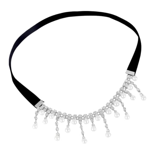 Amosfun Elastic Thigh Chain Jewelry for Women Leg Chain with Faux Pearl Tassel for Party and Casual Wear