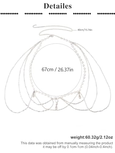 MODRSA Silver Gold Belt Chain Belt for Women Fashion Plus Size Pearl Waist Chains Metal Layered Gold Belts Chains no Tarnish Trendy Pirate Belly Belts for Women Dress Sun Moon Star Waist Jewelry - color: A2- Pearl - silver