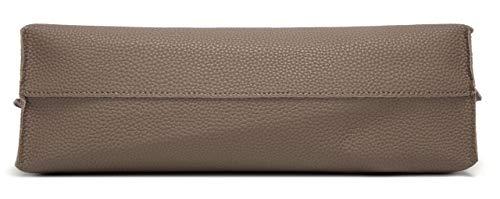 Dreubea Women's Soft Faux Leather Tote Shoulder Bag from, Big Capacity Tassel Handbag - color: Dark Khaki