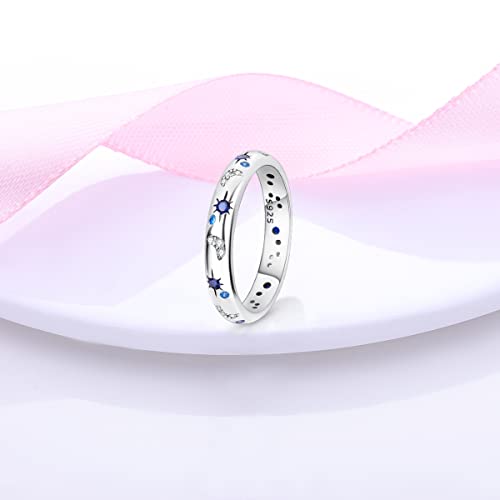 Hapour 925 Sterling Silver Ring for Women,Eternity Gorgeous Rings Stackable Rings for Women as Gifts Ring Size 4-11 - color: A