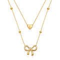 KSF Gold Lariat Necklace for Women Y Shaped Layered CZ Drop Chain | Y shaped necklace; Layered CZ detail; Long lariat style; Gift for her - color: Gold-30
