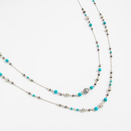 Long Necklaces for Women Pearl Necklaces for Women Long Chain Necklace Dainty Layered Pearl Necklace Statement Sweater Strand Chain Jewelry - color: Silver pearl