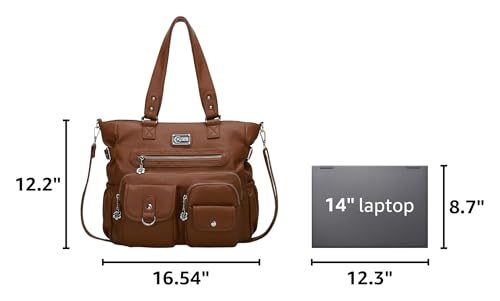 KL928 Large Purses for Women Shoulder Bag Tote Handbags Stylish Vegan Leather Hobo Bags Ladies, A-Black-4 | Large - color: A-brown-2