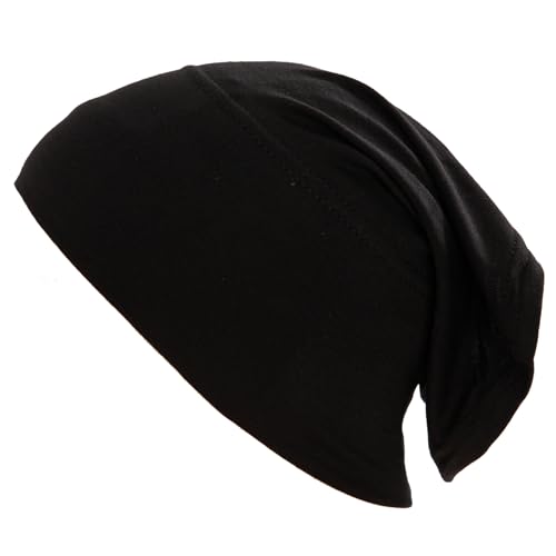 Women Under Scarf Hijab Cap Undercap Headwrap Scarf Stretch Tube Neck Cover - color: Black