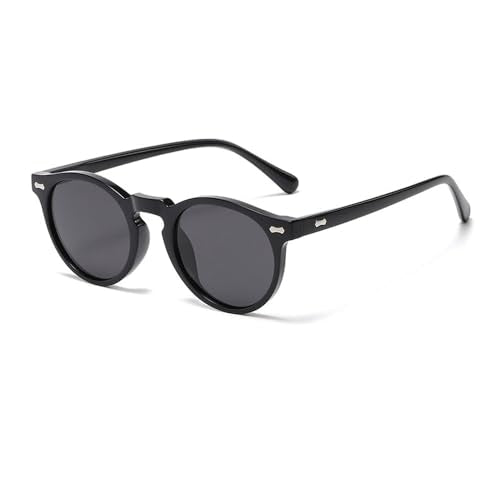 Ridering Kids Polarized Round Sunglasses,Cute Retro Sun Glasses for Toddler Girls Boys Party Beach Shades Age 3-9 - color: Black