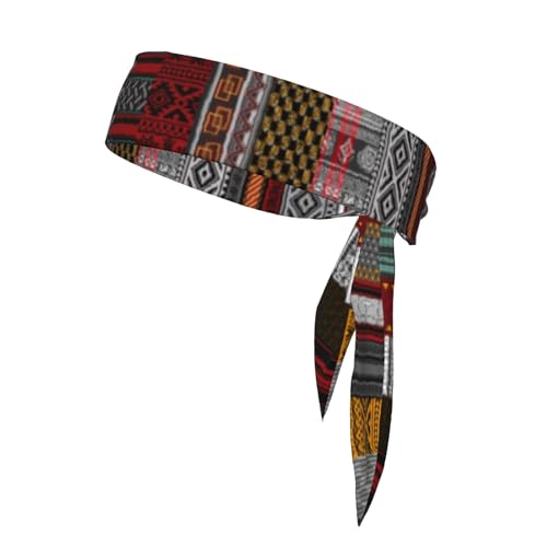 Sports Tie Headband Bandana Running Athletic Sweat Band Elastic Adjustable Sport Head Tie for Men Women Head Ties Ninja Tie Headbands Tennis Sweatbands Soccer Basketball Teams Running Head Band - color: Vintage