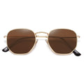 SOJOS Square Polarized Sunglasses for Women Men Small Hexagonal Polygon Shades SJ1072 - color: Brown