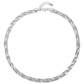 Chunky Gold Collar Choker Statement Necklace for Women Trendy | Gold Plated Layered Twist Flat Thick Snake Herringbone Chain African Torque Necklace Prom Boho Necklaces Party Jewelry Gift - style: Twist Link Chain/Silver
