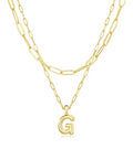 adoyi Dainty Heart Initial Necklaces 14K Gold Plated Layered Letter A-Z Pendant Necklace Stack Trendy Jewelry Birthday Valentines Gifts for Women Jewelry - color: Gold-Letter, style: G