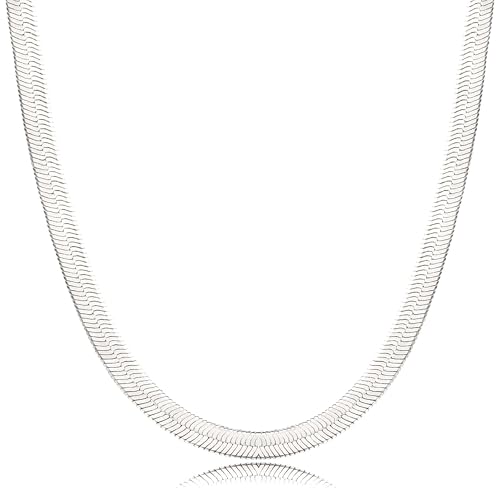NECOCY 14K Gold Plated Necklaces for Women, Dainty Gold Herringbone Choker Necklace Thin Layered Snake Chain Jewelry for Gifts - color: SL-3MM 16" Herringbone Necklace