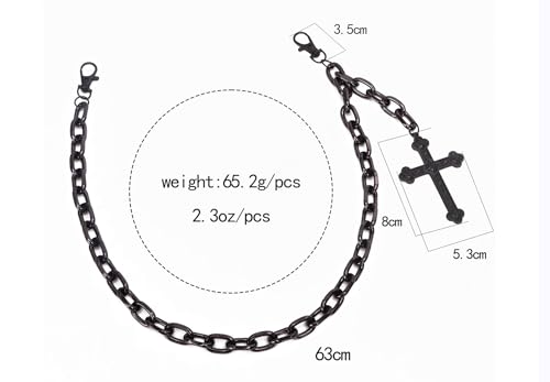 Layered Pants Chain for Men Women Punk Chain Hip Hop Jewelry Clothing Accessories Vintage Jeans Chains - style: Black one layered