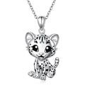 925 Sterling Silver Animal Necklaces Lion/Cat/Phoenix/Bunny/Koalas Necklace Adjustable Chain Animal Lover Pendant Jewelry for Women Men - style: Leopard