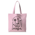 Jesus Tote Bag, Christian Tote Bags for Women, Religious Reusable Grocery Bags - color: Pink Floral