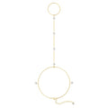 CHESKY 14k Gold Plated Hand Chain Bracelet for Women Trendy, Dainty Ring Bracelets Hand Chain Finger Nail Bracelet Simple Gold Hand Jewelry for Women Gifts - style: Pearl