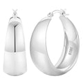 Senteria 12mm Wide Thick Hoop Earrings 925 Sterling Silver Hoop Earrings for Women Hypoallergenic 14K Real Gold Plated Hoops Large Earring Lightweight Chunky Hoops Earring for Women 25/30/40/50MM - color: silver 10-30mm