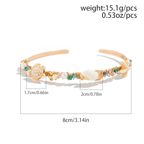XAM Arm Cuff Upper Arm Bracelet for Women Adjustable Flower Sea Shell Leaf Feather Open Upper Arm Bangle Bracelet Boho Summer Holiday Jewelry - color: StyleC