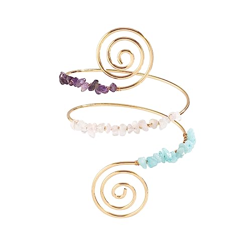 XAM Arm Cuff Upper Arm Bracelet for Women Adjustable Flower Sea Shell Leaf Feather Open Upper Arm Bangle Bracelet Boho Summer Holiday Jewelry - color: StyleF