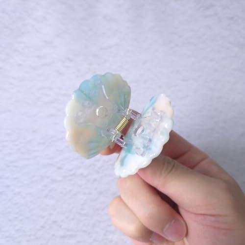 Shell Claw Clip,Acetate Hair Clips,Small Hair Clips for Women,Cyan - color: Cyan