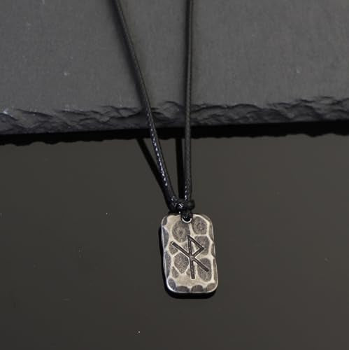 Ankiyabe Stainless Steel Norse Viking Rune Pendant with Adjustable Braided Rope Good Luck/Love/Strenght/Health Viking Symbol Necklace for Men Women - color: SAFE TRAVELS