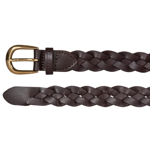 Eddie Bauer Women's Casual Leather Belts with Durable Metal Buckle - color: Thin Braided - Brown, size: Large